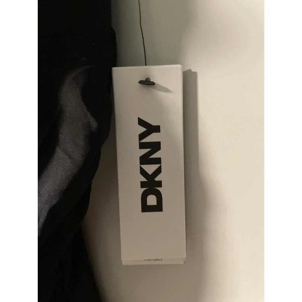 NEW DKNY Womens Black One Piece Swimsuit Underwire Ruffle V Neck Size Large NWT - Picture 4 of 4